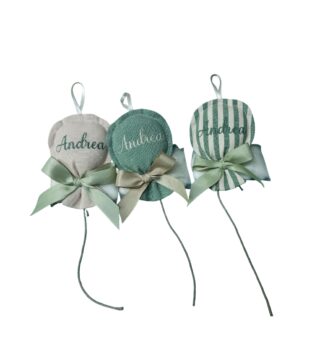 Pensierini nascita – Palloncini verdi personalizzati