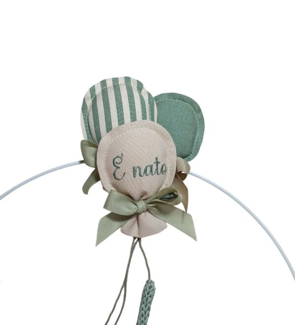 FIOC0004-2 Fiocco Nascita doppio rustic con orsetto
