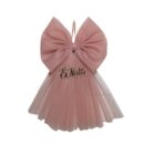 Fiocco nascita in tulle rosa antico fuori porta1