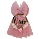 Fiocco nascita in tulle rosa antico orsetta distesa1