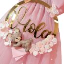 Fiocco nascita in tulle rosa antico orsetta distesa3