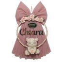 Fiocco nascita tulle rosa antico con orsetto1