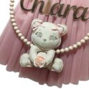 Fiocco nascita tulle rosa antico con orsetto3
