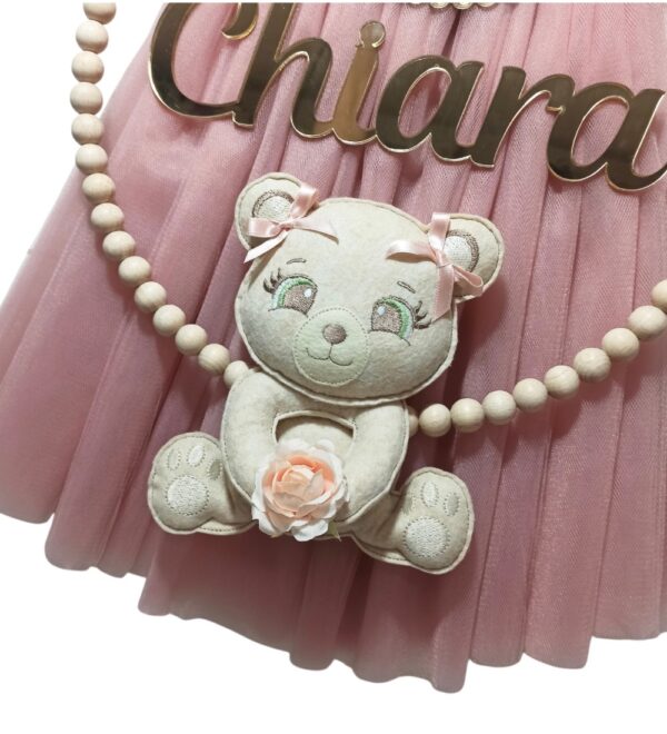 Fiocco nascita tulle rosa antico con orsetto3 Fiocco nascita tulle rosa antico con orsetto3
